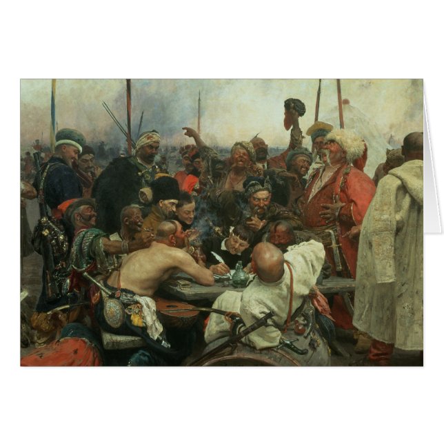 Cartão Os Cossacks de Zaporozhye (Frente Horizontal)