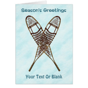 Cartão Os cumprimentos da estação - sapatos de neve na