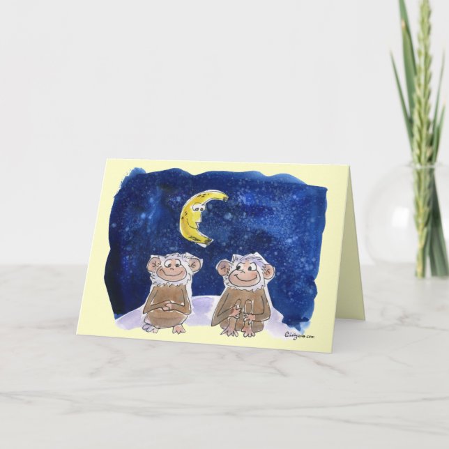 Cartão Os desenhos animados felizes de Bananaversary (Frente)