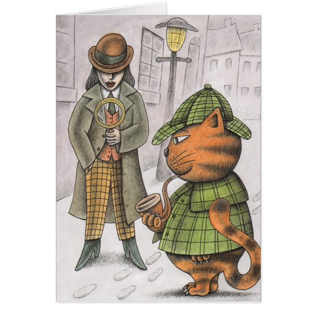 Cartão "Os detetives (Frente)