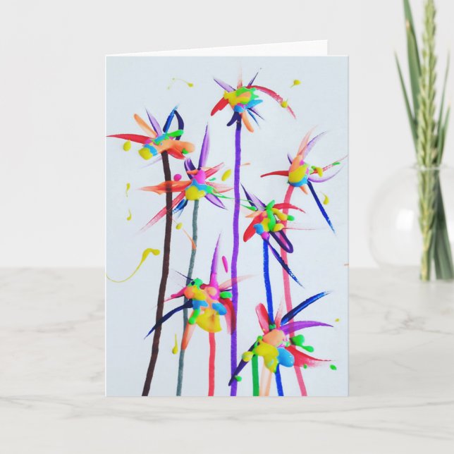 Cartão Os doces molham o artista do autismo (Frente)