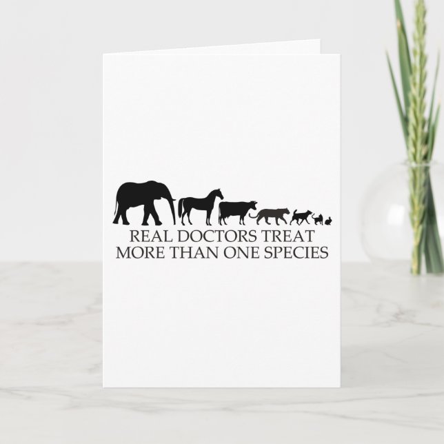 Cartão Os doutores reais (veterinários) tratam mais de (Frente)