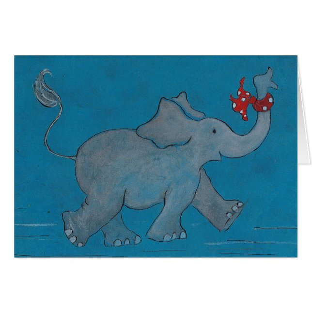 Cartão Os elefantes nunca esquecem (Frente Horizontal)
