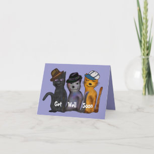 Cartão Os gatos obtêm bem logo