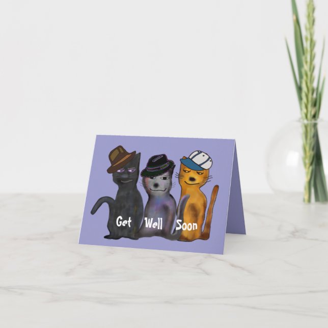 Cartão Os gatos obtêm bem logo (Frente)