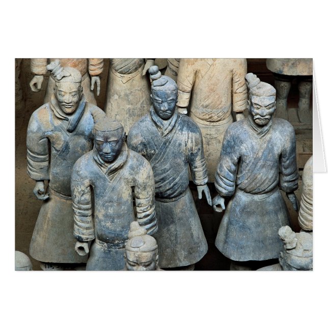 Cartão Os guerreiros Terra-cotta, Xi'an, China (Frente Horizontal)