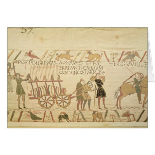 Cartão Os homens que puxam um carro carregaram com o