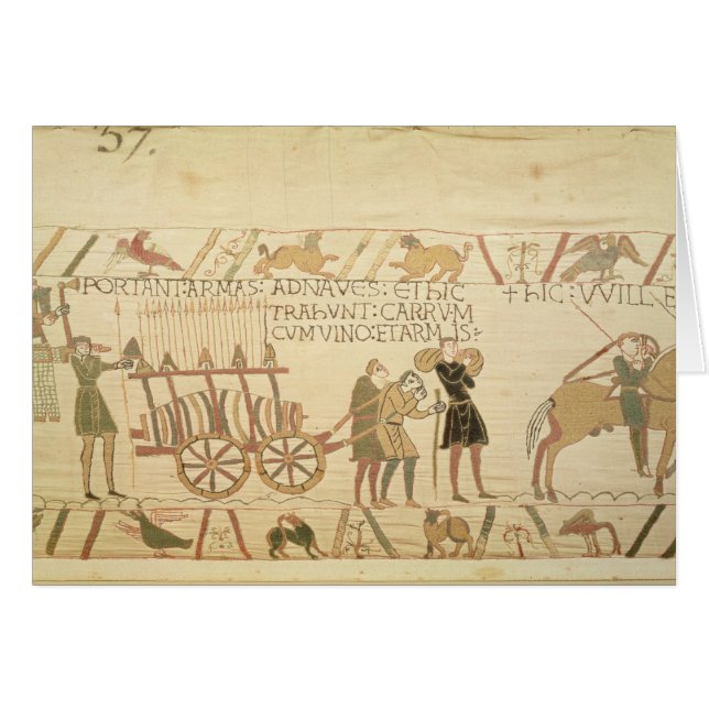 Cartão Os homens que puxam um carro carregaram com o (Frente Horizontal)