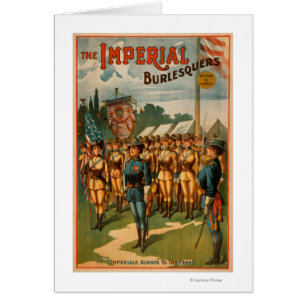Cartão Os Imperiais Burlesquers Mulheres Soldados Brincam