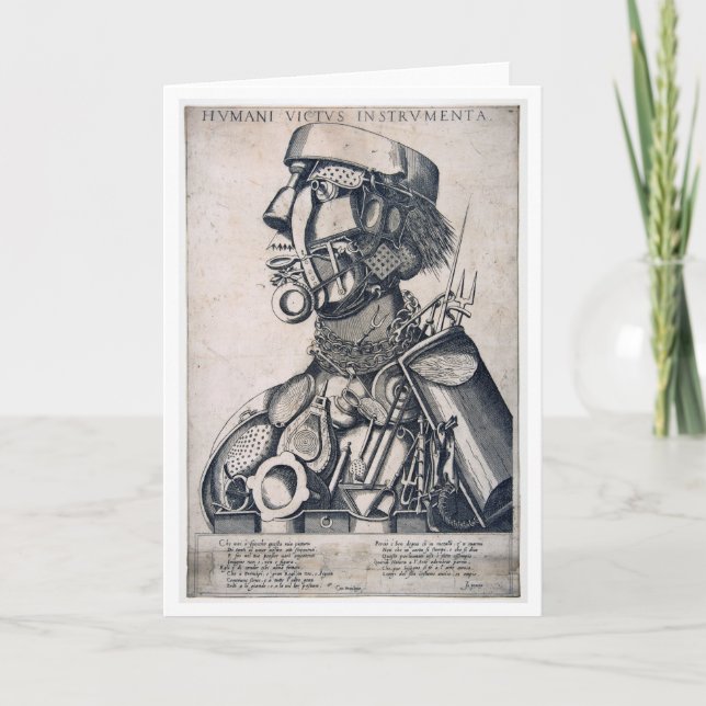 Cartão Os Instrumentos de Sustentação Humana, Arcimboldo (Frente)