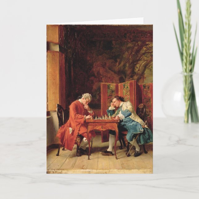 Cartão Os jogadores de xadrez, 1856 (Frente)