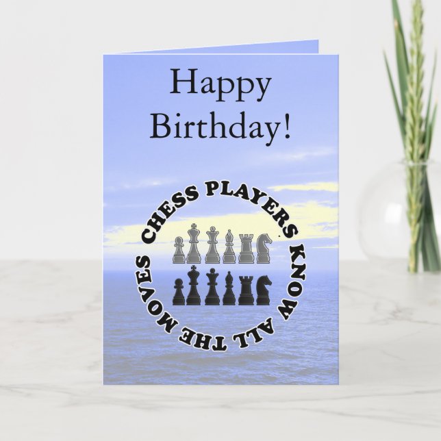 Cartão Os jogadores de xadrez engraçados sabem todos os (Frente)
