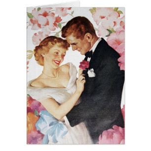 Cartão Os jovens acoplam-se no vestuário formal