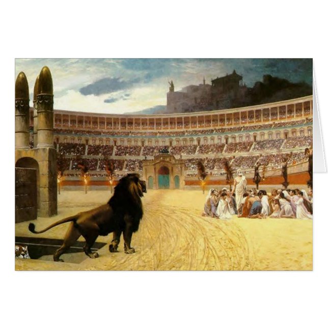 Cartão Os mártir cristãos duram a oração (Frente Horizontal)