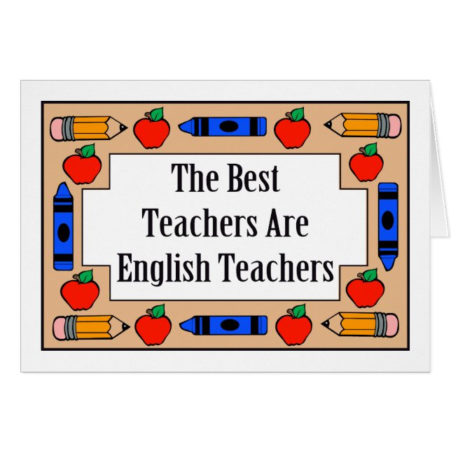 Cartão Os melhores professores são professores de inglês (Frente Horizontal)