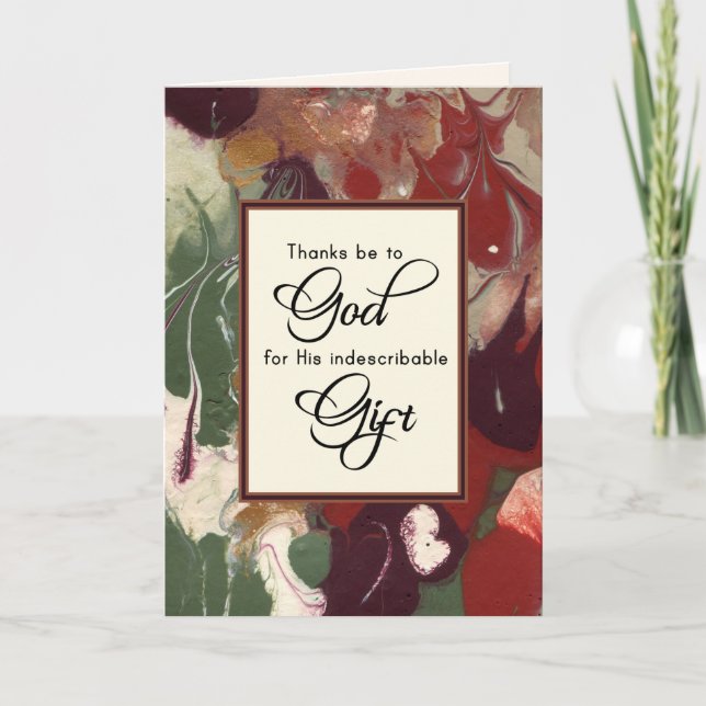 Cartão Os obrigados estão a Deus para o Natal Dele (Frente)