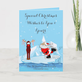 Cartão Os papais noeis não podem Skate com fotos de Natal