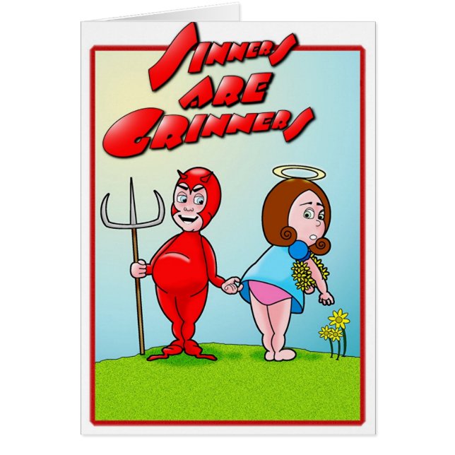 Cartão Os pecadores são Grinners (Frente)