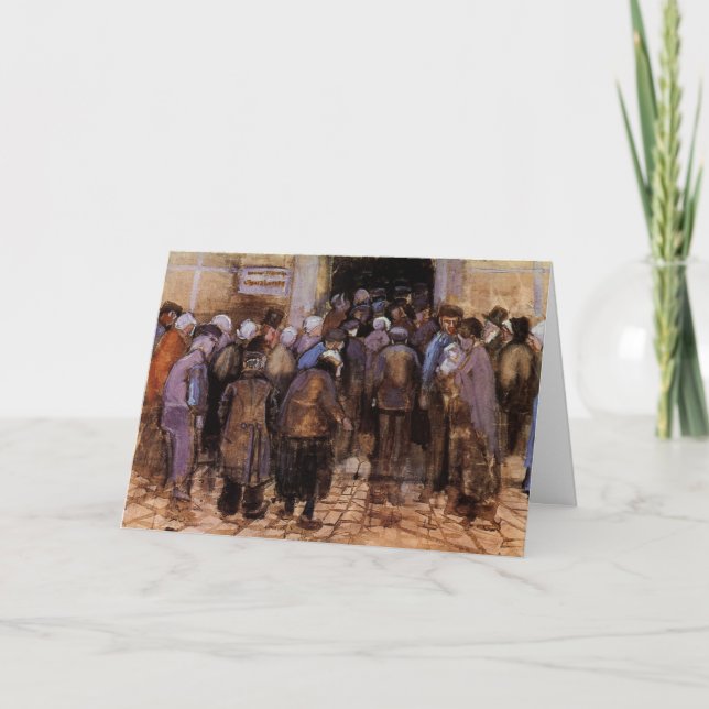 Cartão Os pobres e o dinheiro de Vincent van Gogh (Frente)