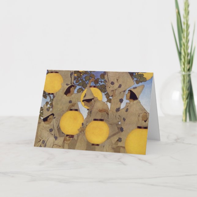 Cartão Os Portadores de Lanterna - Maxfield Parrish (Frente)