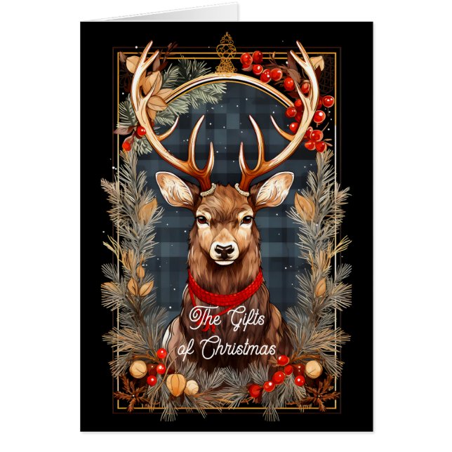 Cartão Os presentes do Natal (Frente)