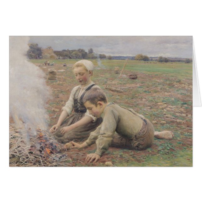 Cartão Os recolectores da batata, 1898 (Frente Horizontal)