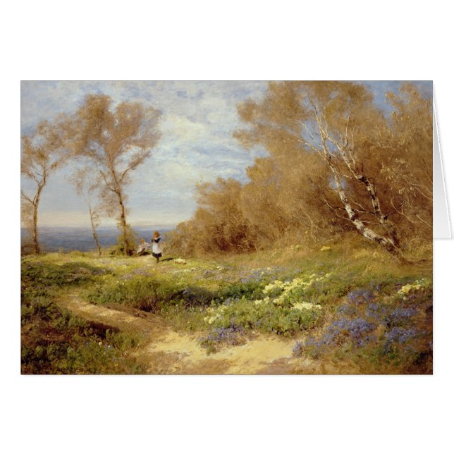 Cartão Os recolectores da prímula (Frente Horizontal)