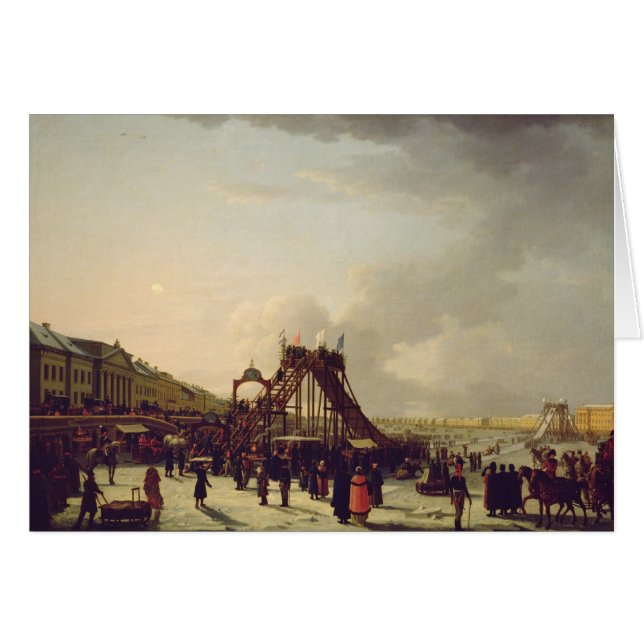 Cartão Os roller coaster no Neva no St. (Frente Horizontal)