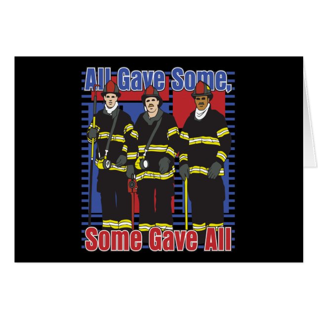 Cartão Os sapadores-bombeiros alguns deram tudo (Frente Horizontal)