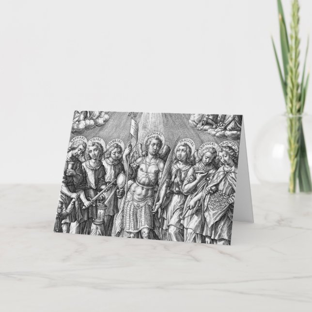 Cartão Os Sete Arcanjos (M 034; Engrenagem) (Frente)