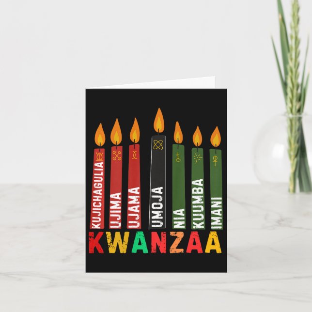 Cartão Os Sete Princípios do Cinara Kwanzaa Feliz Kwanz (Frente)