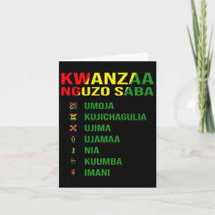 Cartão Os Sete Princípios do Kwanzaa - Nguzo Saba 