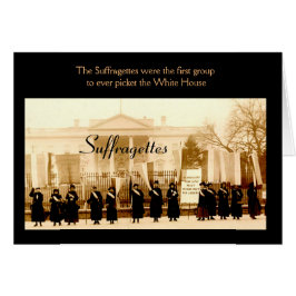 Cartão Os Suffragettes colocam estacas a casa branca