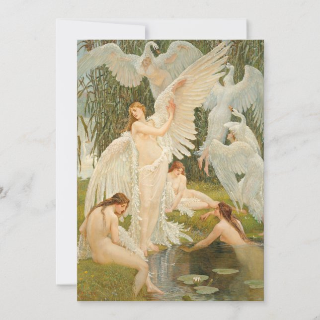 Cartão Os Swan Maidens | Walter Crane (Frente)