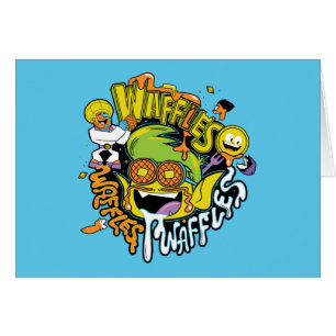 Cartão Os titã adolescentes vão! Waffles do menino do