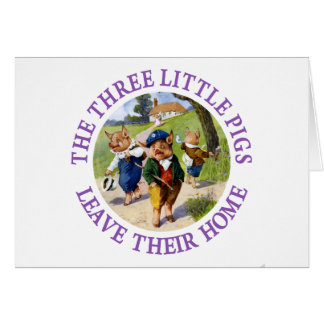 Cartão Os Três Pequenos Porcos Deixam A Sua Casa