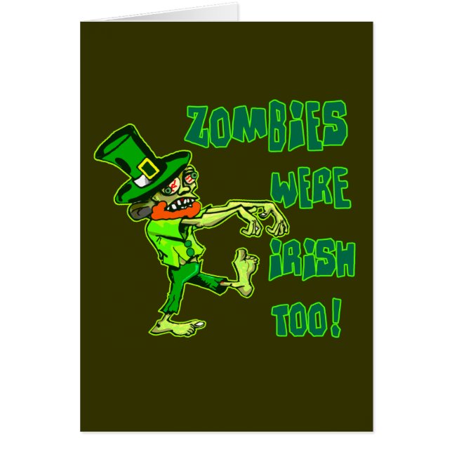 Cartão Os zombis eram irlandeses demasiado! (Frente)