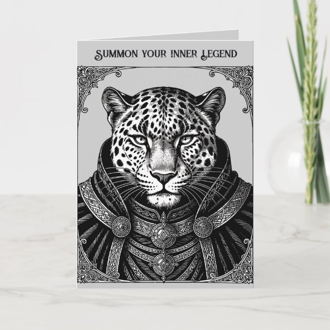 Cartão Ose O Rei Leopardo das Sombras (Frente)