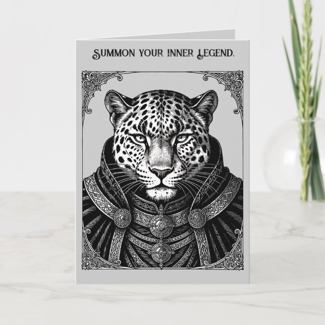 Cartão Ose O Rei Leopardo das Sombras (Frente)