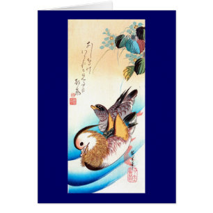 Cartão Oshidori (Patos Mandarim), Hiroshige de Belas Arte