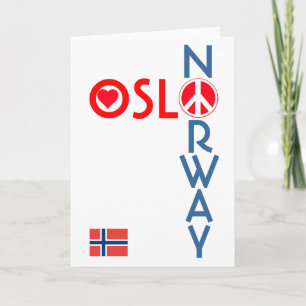 Cartão Oslo Norway Love Peace Greeting Card 1