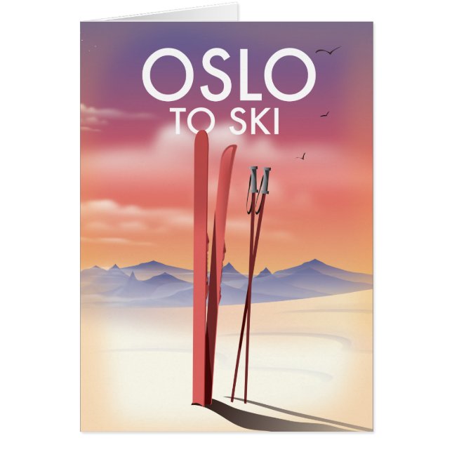 Cartão Oslo Para Esqui (Frente)