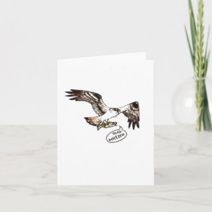 Cartão "osprey & fish," small, 4x5.6" blank greeting card