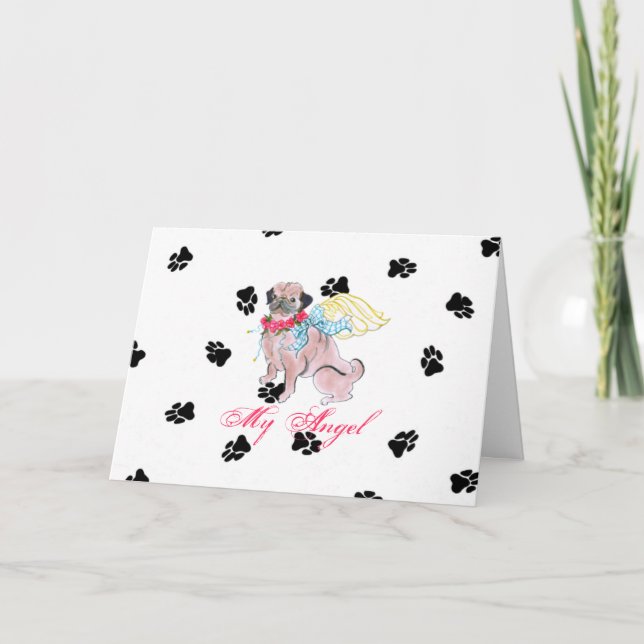 Cartão Osso de Pug Mot (Frente)