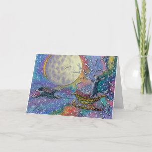 Cartão Ossos de jogo do cão de border collie ao mundo