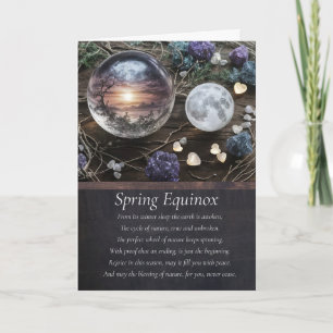 Cartão Ostara Equinócio da Primavera com Cristais da Lua
