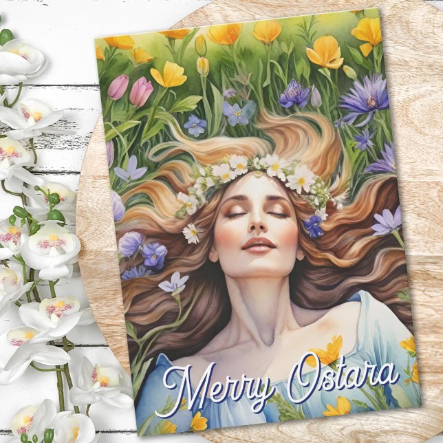 Cartão Ostara Goddess Spring Equinox Sabbat Wicca Holiday (Ostara Goddess Spring Equinox Sabbat Wicca Holiday Card)