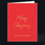 Cartão Ótima cor vermelha e Dourada Feliz Natal<br><div class="desc">Representa-se com esta design moderna e elegante. Esse modelo pode ser personalizado para atender a todas as profissões profissionais.</div>