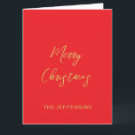 Cartão Ótima cor vermelha e Dourada Feliz Natal<br><div class="desc">Representa-se com esta design moderna e elegante. Esse modelo pode ser personalizado para atender a todas as profissões profissionais.</div>