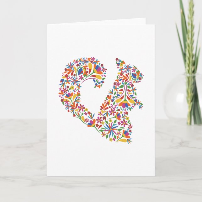 Cartão Otomi Flores de Esquilo Presente de Rodent (Frente)